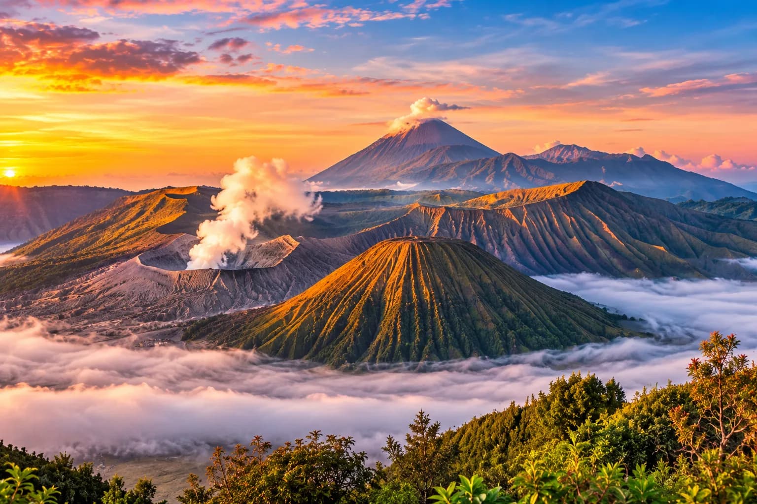 Volcanic Mountains of Indonesia